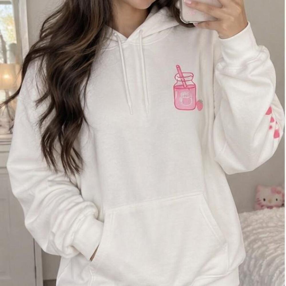 Hello kitty white cotton hoodie